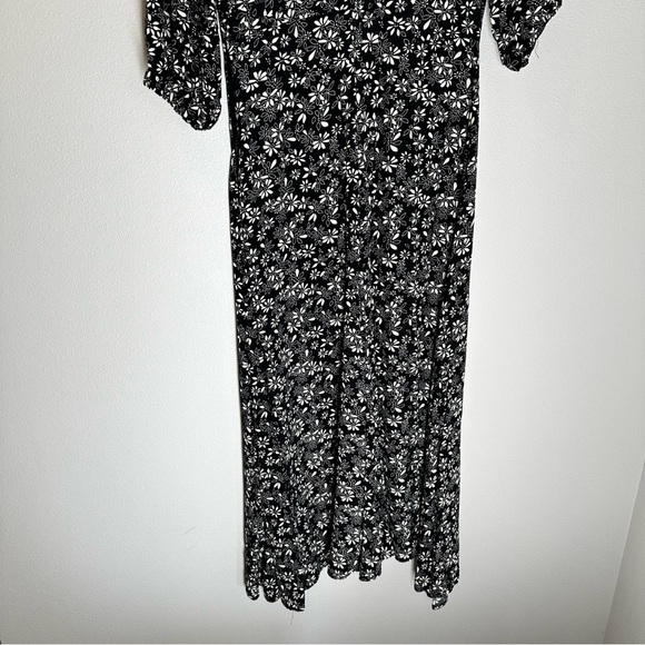 Free People Jessie Ditsy Floral Midi Dress Black White Size 4 Women’s Viscose - Picture 10 of 12